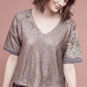 Deletta Gold Sequin Top